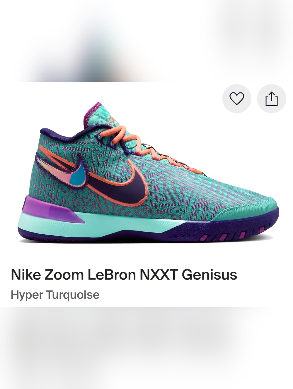 Nike Low-Top Basketball Shoe - Turquoise, Purple, Coral